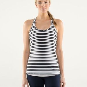 Like New Lululemon Cool Racerback Twin Stripe Black 8